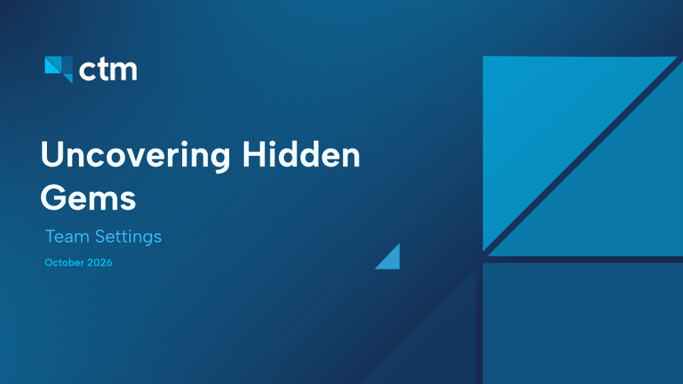 Uncovering Hidden Gems (October 2026) | Team Settings